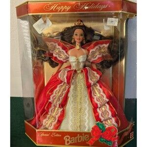 1997 Happy Holidays Barbie Special Edition #17832 Green Eye Misprint NRFB